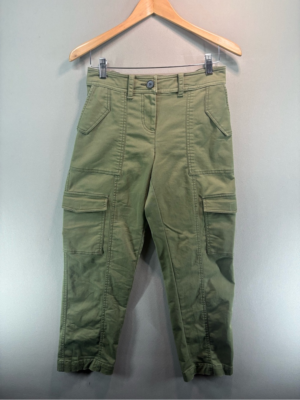 Derek Lam 10 Crosby Womens Cargo Pants Green Size 4 Elian Utility Relaxed Fit